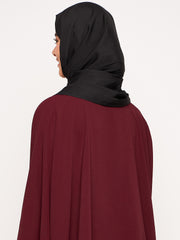 Black Solid Regular Use Crepe Hijab Stole for Women