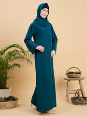 Bottle Green Modest Abaya Burqa with Matching Hijab