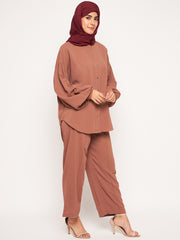 Rust Solid Loose Fit Co-ord Set / Matching Set