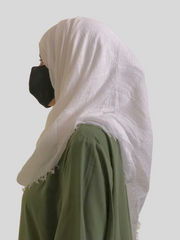 White Cotton Crinkle Women’s Hijab