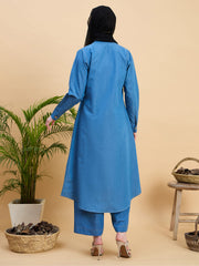 Modest Front Open Denim Co-ord set for women