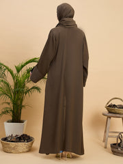 Front Open Modest Oat Abaya Burqa with Matching Hijab