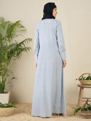 Front Open Printed Abaya Burqa with Black Hijab