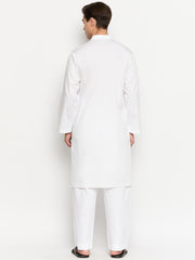 White Solid Straight Men's Kurta