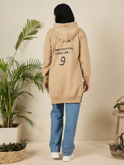 Wow Modest Winter Wear – Beige Fleece Hoodie for Women