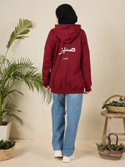 Modest Maroon Fleece Sabr Winter Women's Hoodie