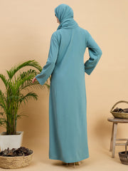 Sea Green Modest Abaya Burqa with Matching Hijab