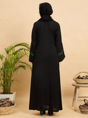 Modest Lace Abaya Burqa with Black Georgette Hijab