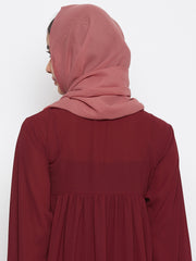 Rust Solid Everyday Use Georgette Hijab Stole for Women