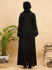 Modest Lace Abaya Burqa with Black Georgette Hijab
