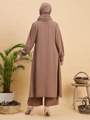 Modest Front Open Co-ord Set with Matching Hijab