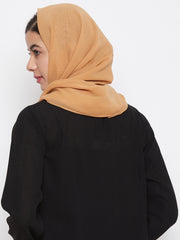 Gold Regular Use Georgette Solid Hijab Stole For Women