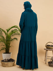 Modest Solid Green Abaya Burqa with Matching Hijab