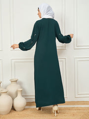 2 Piece Handwork Abaya with White Georgette Hijab