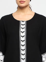 Kefiyyeh Comfotable Embroidery Abaya With Black Hijab