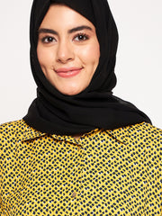 Black Solid Casual Use Georgette Hijab Stole for Women