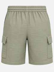 Sage Green Cargo Linen Shorts for Men – Casual Wear
