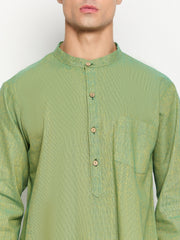 Jade Green Solid Straight Men's Kurta