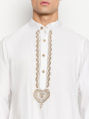 Embroidery Details Solid Men's Kurta