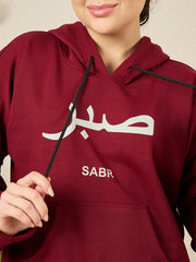 Modest Maroon Fleece Sabr Winter Women's Hoodie