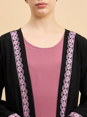 Modest Lace Abaya Burqa with Matching Hijab for Women