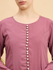 Pink Solid Modest Abaya Burqa for Women with Matching Hijab