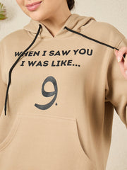 Wow Modest Winter Wear – Beige Fleece Hoodie for Women