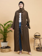 Front Open Modest Oat Abaya Burqa with Matching Hijab