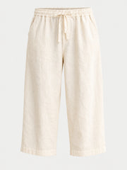 Off White Loose Linen Shorts for Men – Cropped Casual Wear trousers