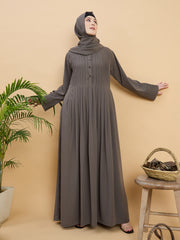 Modest Grey Abaya Burqa For Women with Matching Hijab