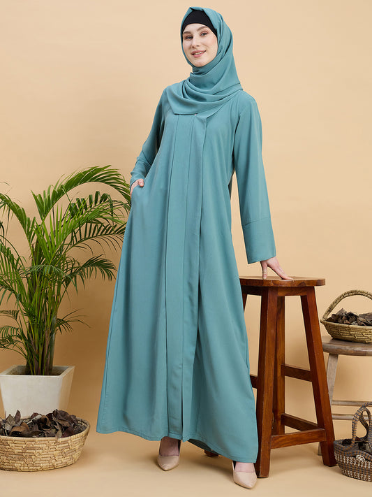 Sea Green Modest Abaya Burqa with Matching Hijab