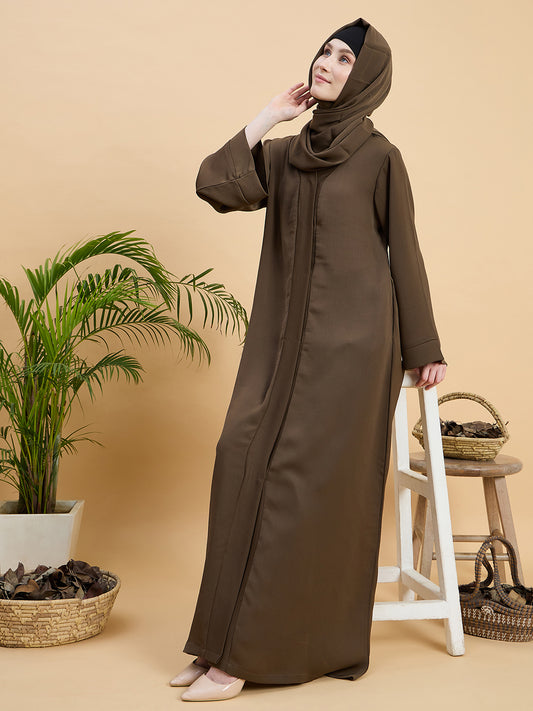 Modest Front Open Oat Dubai Abaya Burqa with Matching Hijab