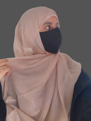 Chiffon Metallic Shimmer Beige Hijab for Women