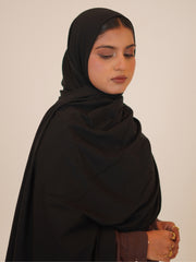 Black Solid Viscose Jersey Hijab