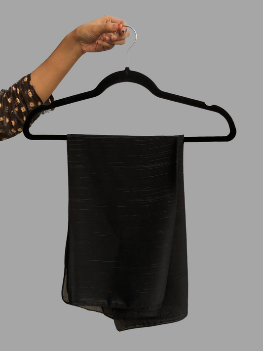Chiffon Metallic Shimmer Black Hijab for Women