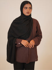 Black Solid Viscose Jersey Hijab
