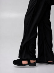 Black Solid Farsi Kurta Pants Set for Men