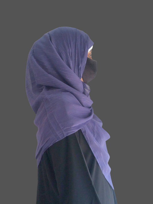 Chiffon Metallic Shimmer Violet Hijab for Women