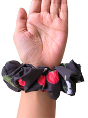 Set Of 5 Printed Satin Scrunchies For Girls and Women