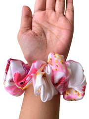 Set Of 5 Printed Satin Scrunchies For Girls and Women