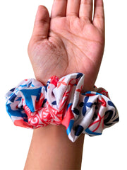 Set Of 5 Printed Satin Scrunchies For Girls and Women