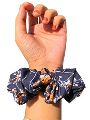 Set Of 5 Printed Women's Ponytail Holders Scrunchies