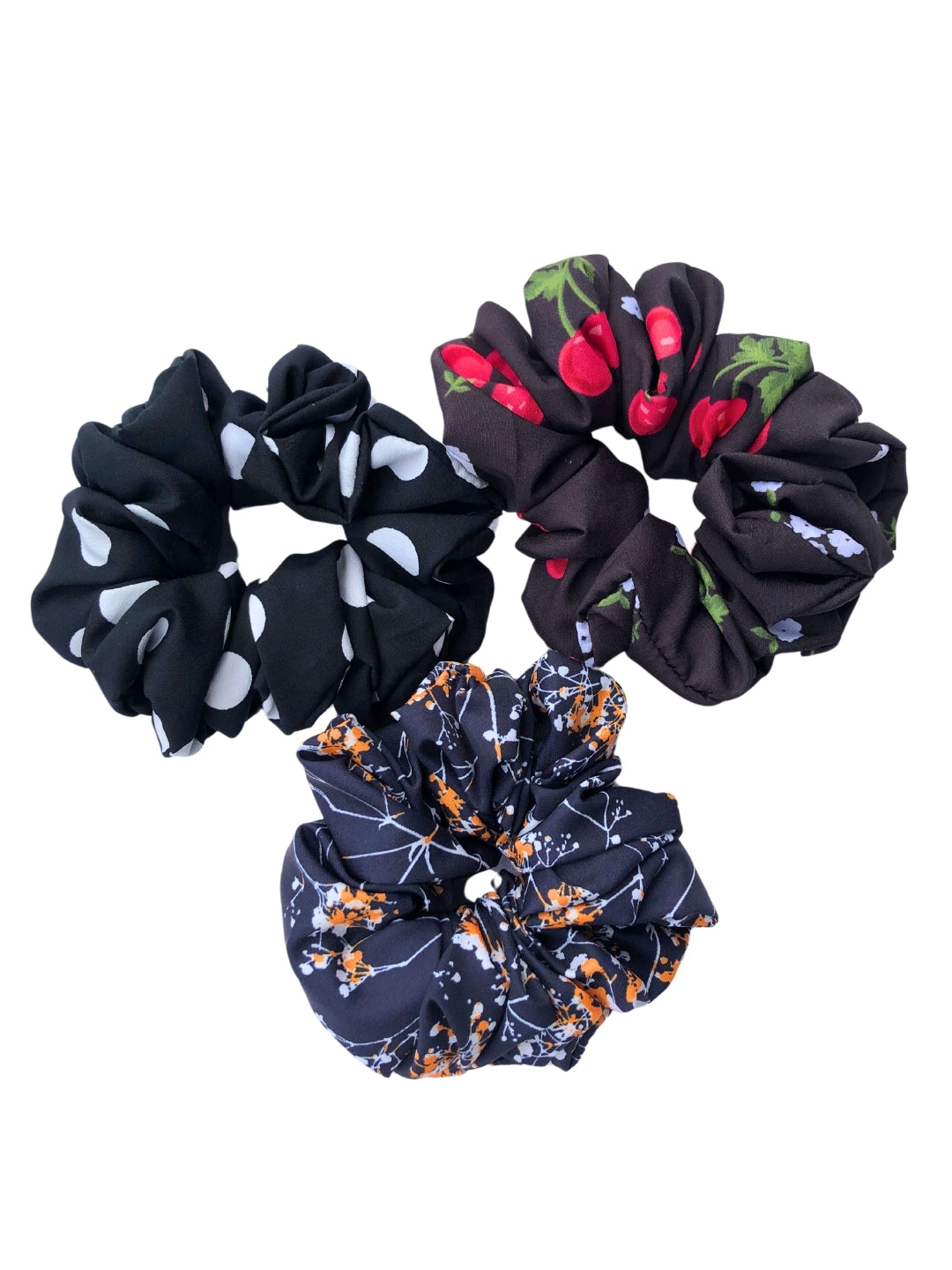 Multicolored Set Of 3 Printed Scrunchies