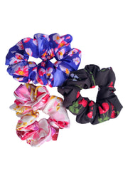 Set Of 3 Printed Scrunchies Ponytail Holders