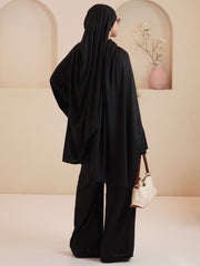 Modest Black Tuck Detail Solid Co-Ord Set