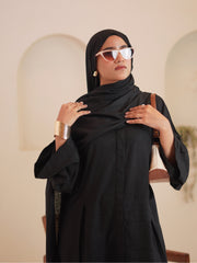 Modest Black Tuck Detail Solid Co-Ord Set