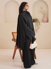 Modest Black Tuck Detail Solid Co-Ord Set