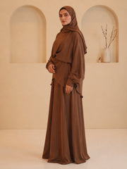Modest Women’s Draped Dress 2 piece Set with Matching Dupatta