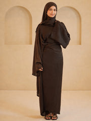 Modest Women’s Classic Drape 1 Piece Dress with Matching Dupatta