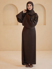 Modest Women’s Classic Drape 1 Piece Dress with Matching Dupatta